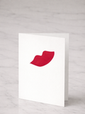 Line Art Greeting Card - Lips
