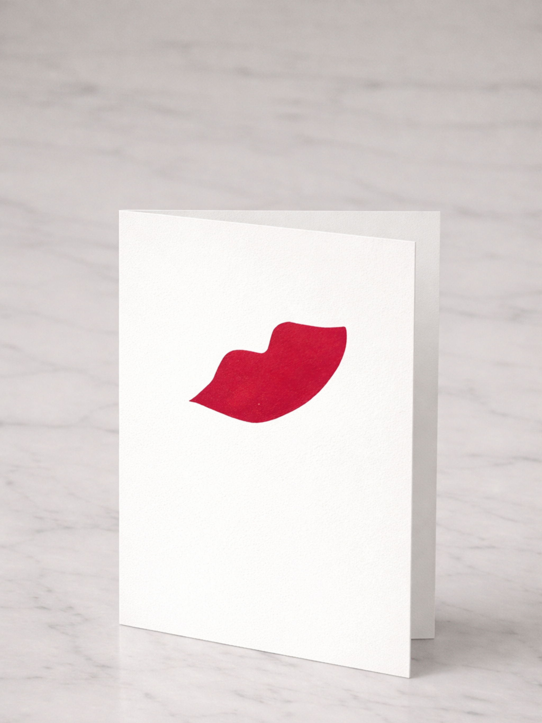 Line Art Greeting Card - Lips