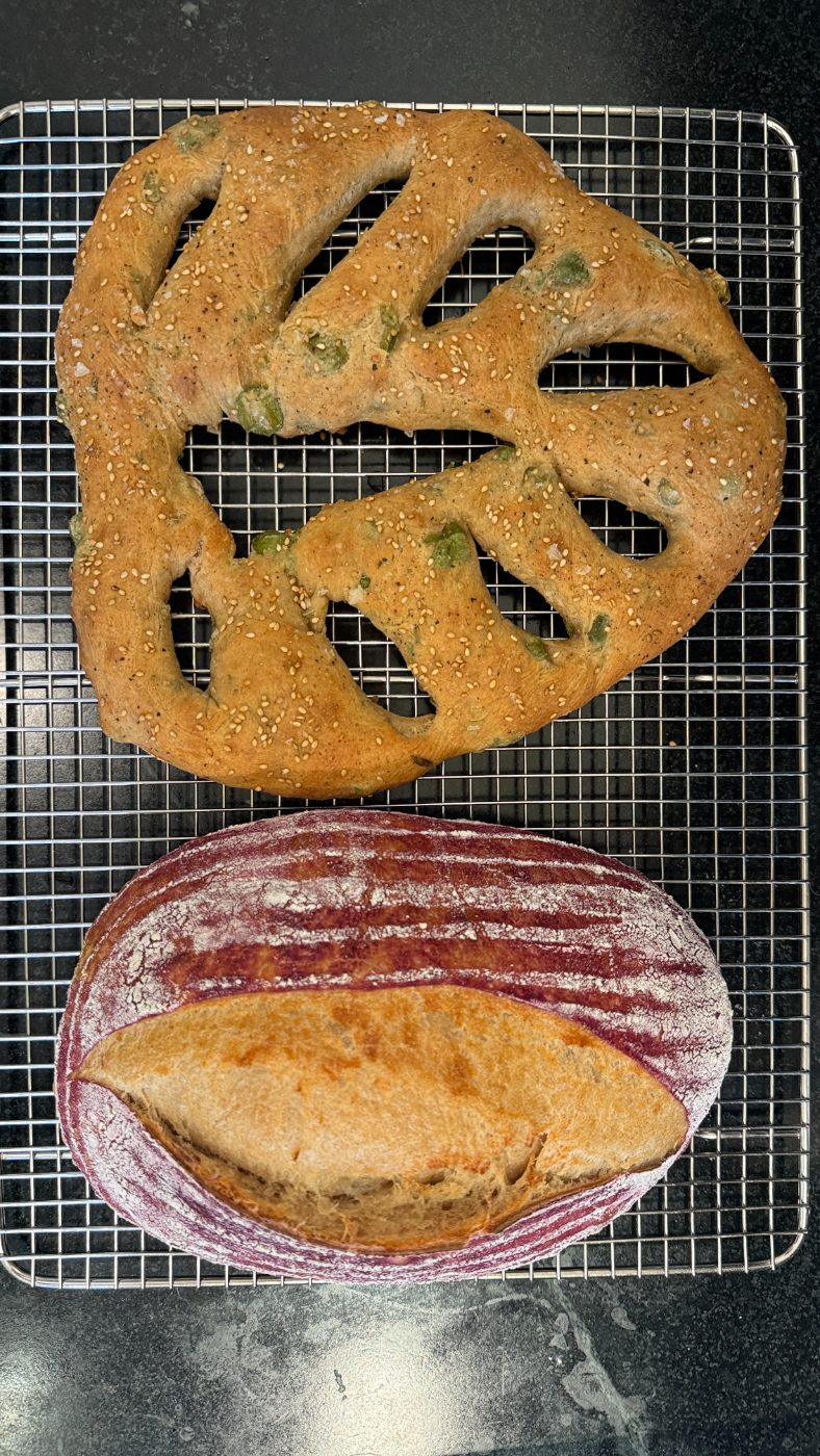 Fougasse and sourdough