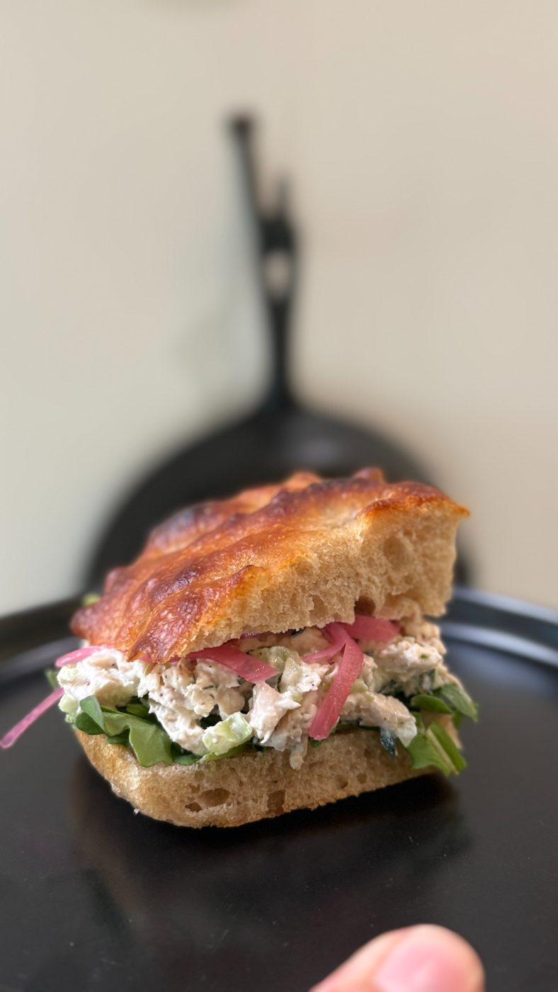 A sandwich on focaccia