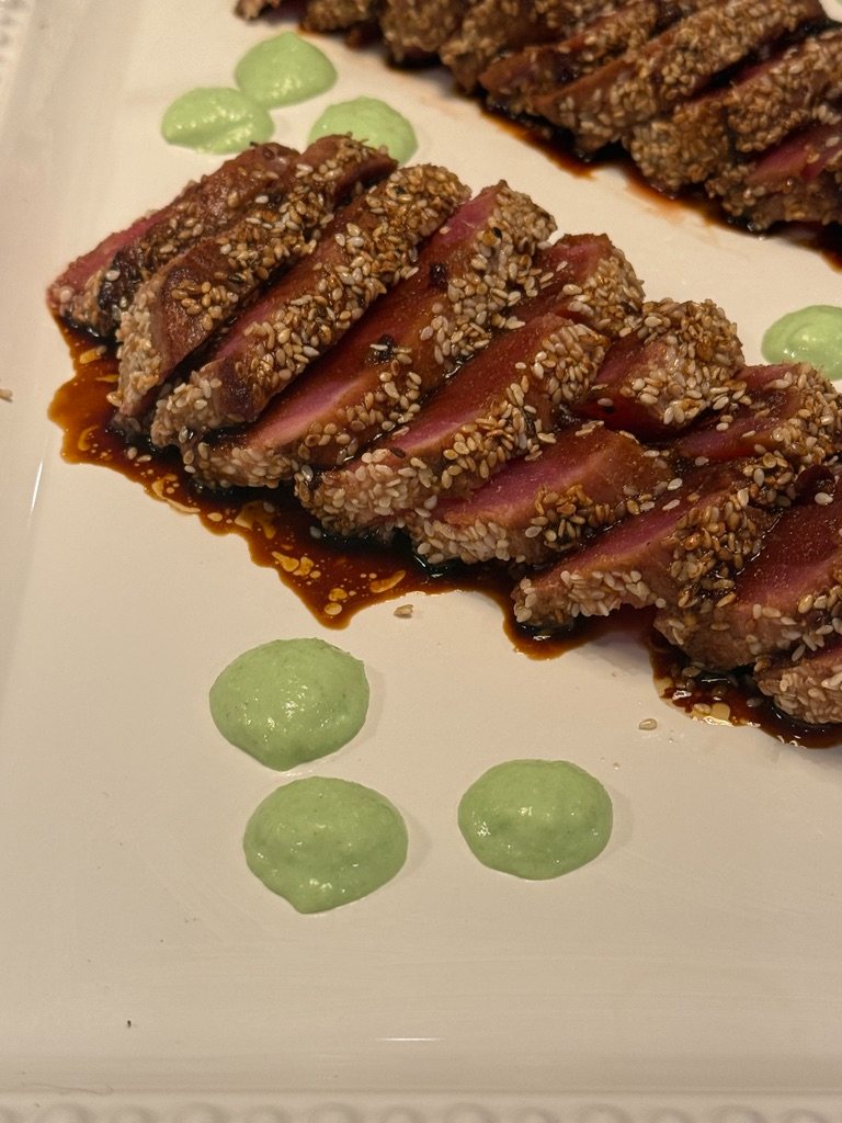 Sesame-crusted seared tuna